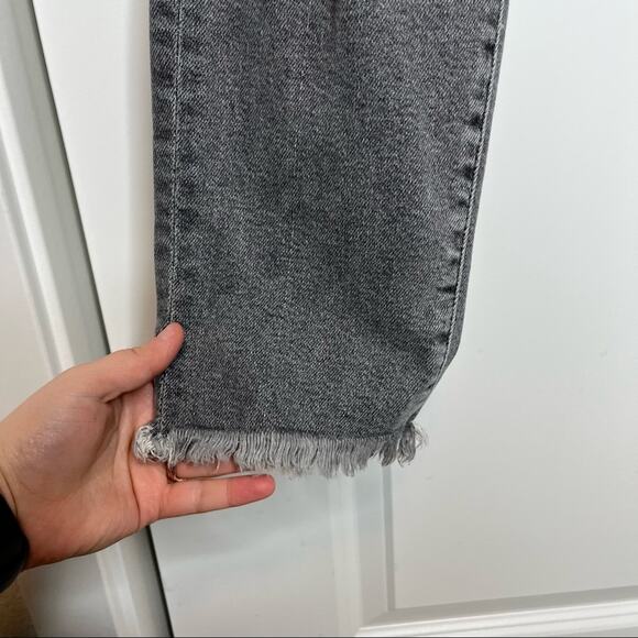 Frame Grey Distressed Le Original Raw Edge Cold Ash Relaxed Fit Jeans Size 24 - Picture 6 of 10